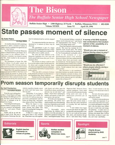 Cover of The Bison – April 19, 1996