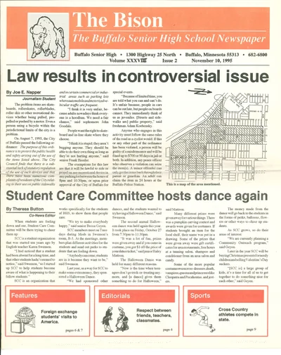 Cover of The Bison – November 10, 1995