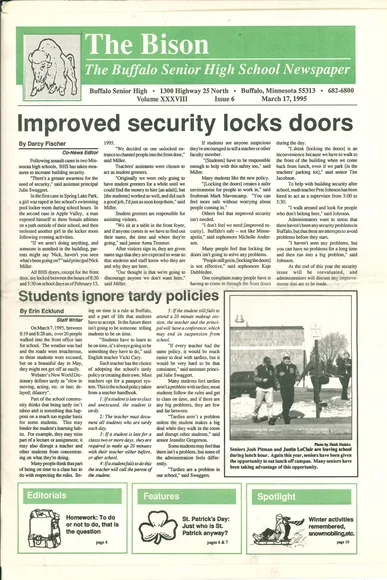 Cover of The Bison – March 17, 1995