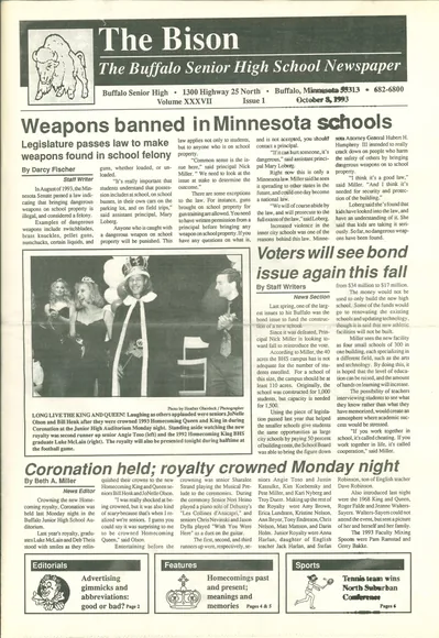 Cover of The Bison – October 8, 1993