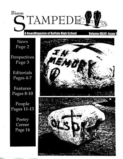 Cover of The Bison Stampede – April 2001