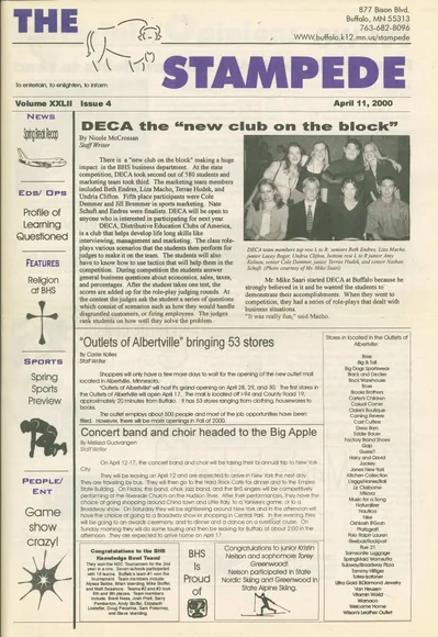 Cover of The Bison Stampede – April 11, 2000
