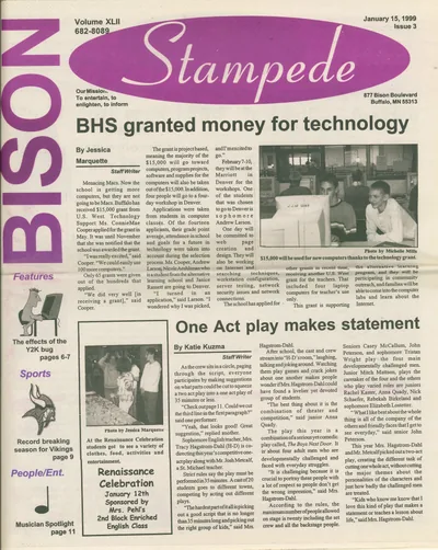 Cover of The Bison Stampede – January 15, 1999