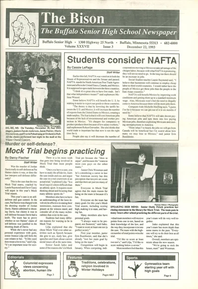 Cover of The Bison – December 22, 1993