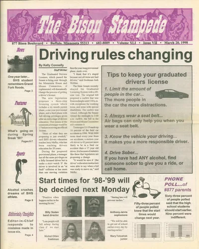 Cover of The Bison Stampede – March 20, 1998