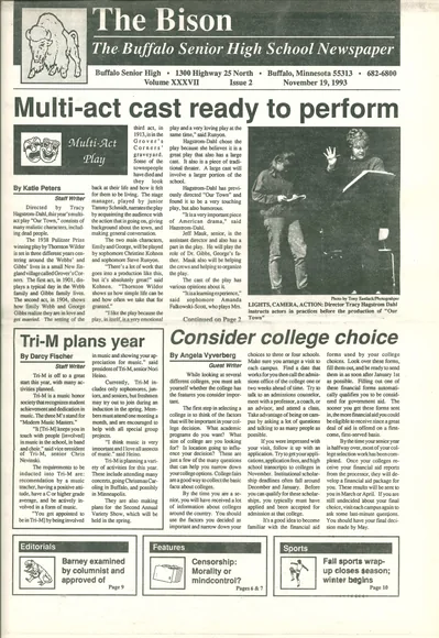 Cover of The Bison – November 19, 1993
