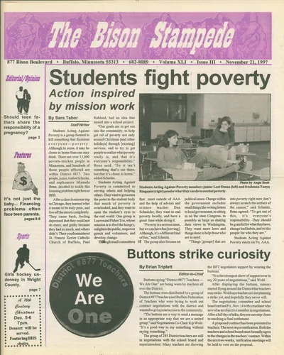 Cover of The Bison Stampede – November 21, 1997
