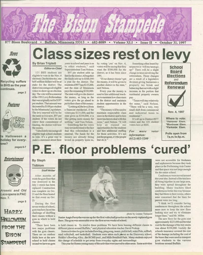 Cover of The Bison Stampede – October 31, 1997