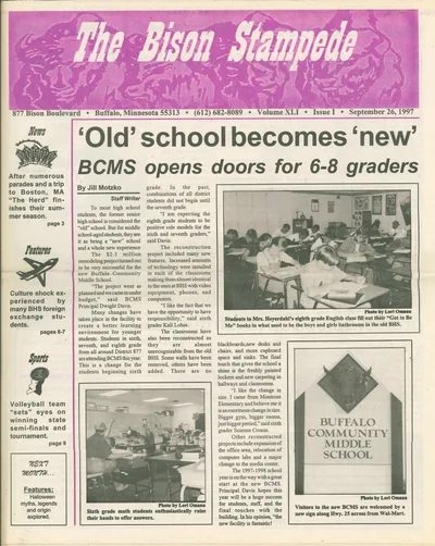 Cover of The Bison Stampede – September 26, 1997