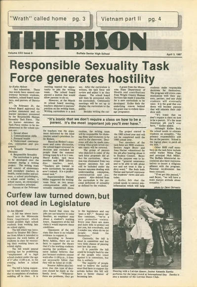 Cover of The Bison – April 3, 1987