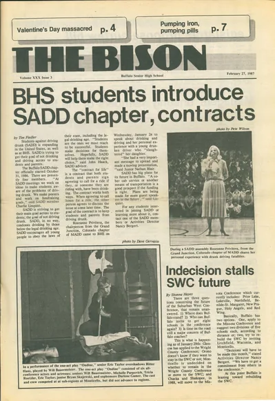 Cover of The Bison – February 27, 1987