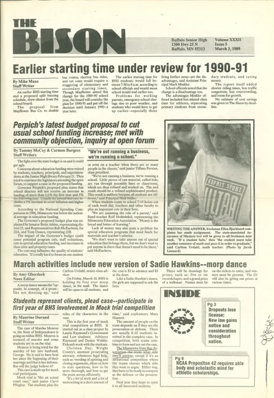 Cover of The Bison – March 3, 1989