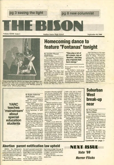Cover of The Bison – September 30, 1988