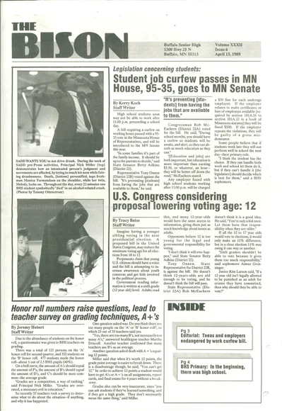 Cover of The Bison – April 13, 1989