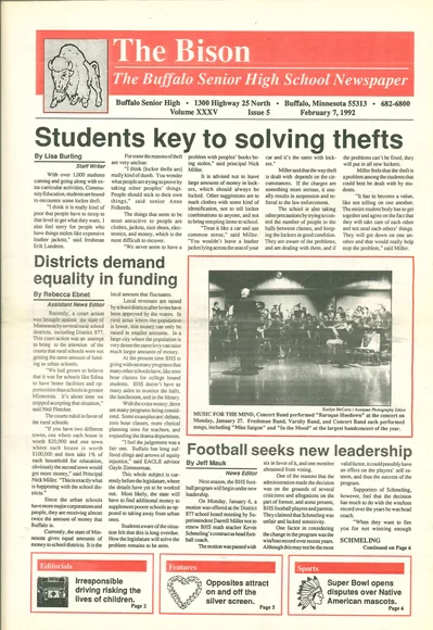 Cover of The Bison – February 7, 1992