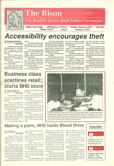 Cover of The Bison – February 8, 1991