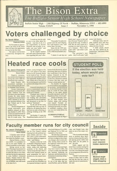 Cover of The Bison – November 2, 1990