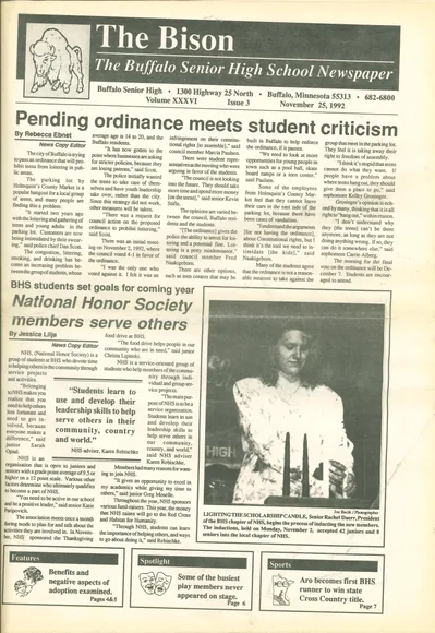 Cover of The Bison – November 25, 1992