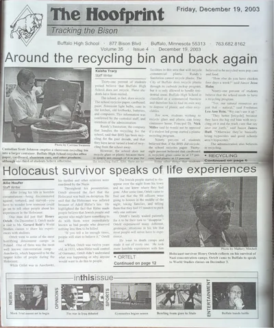 Cover of The Hoofprint – December 19, 2003