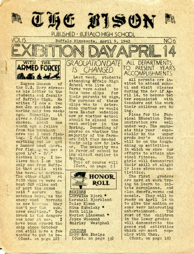 Cover of The Bison - April 9, 1943 - Issue 6